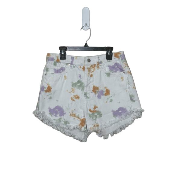 Wild Fable white orange purple tie dye fringe highest rise shorts size 4 - Picture 8 of 8